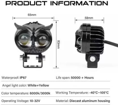 OWL Shape HJG Fog Yellow-White light