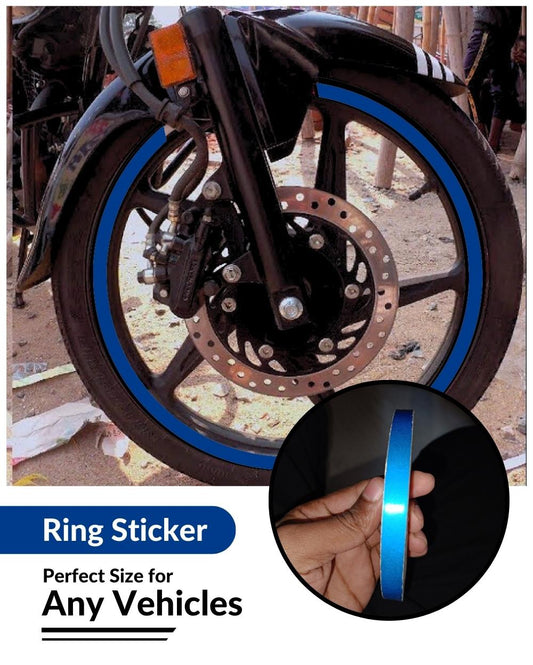 Bike Ring Creative Vinyl Radium Sticker ( Blue Color )