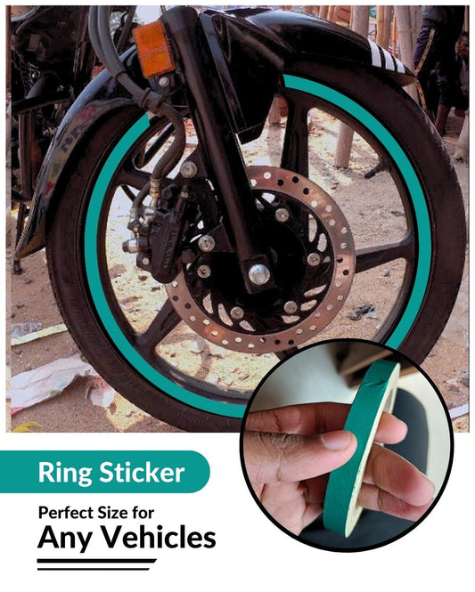 Bike Ring Creative Vinyl Radium Sticker ( Dark Green Color )