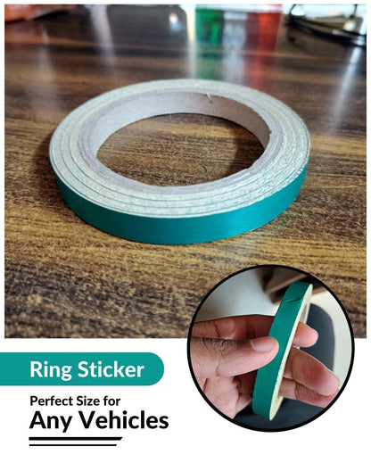 Bike Ring Creative Vinyl Radium Sticker ( Dark Green Color )