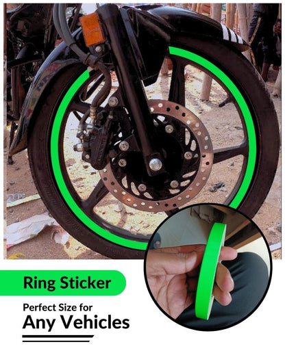 Bike Ring Creative Vinyl Radium Sticker ( Parrot Green Color )