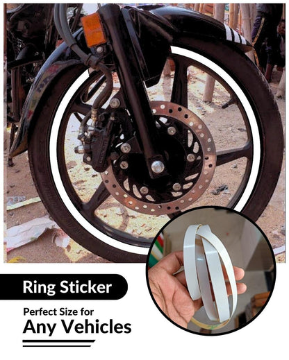 Bike Ring Creative Vinyl Radium Sticker ( White Color )