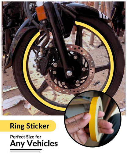 Bike Ring Creative Vinyl Radium Sticker ( Yellow Color )