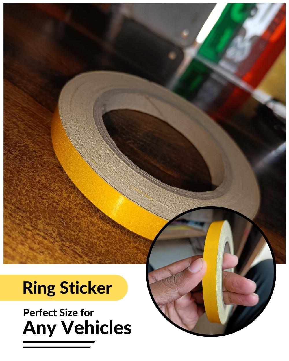 Bike Ring Creative Vinyl Radium Sticker ( Yellow Color )