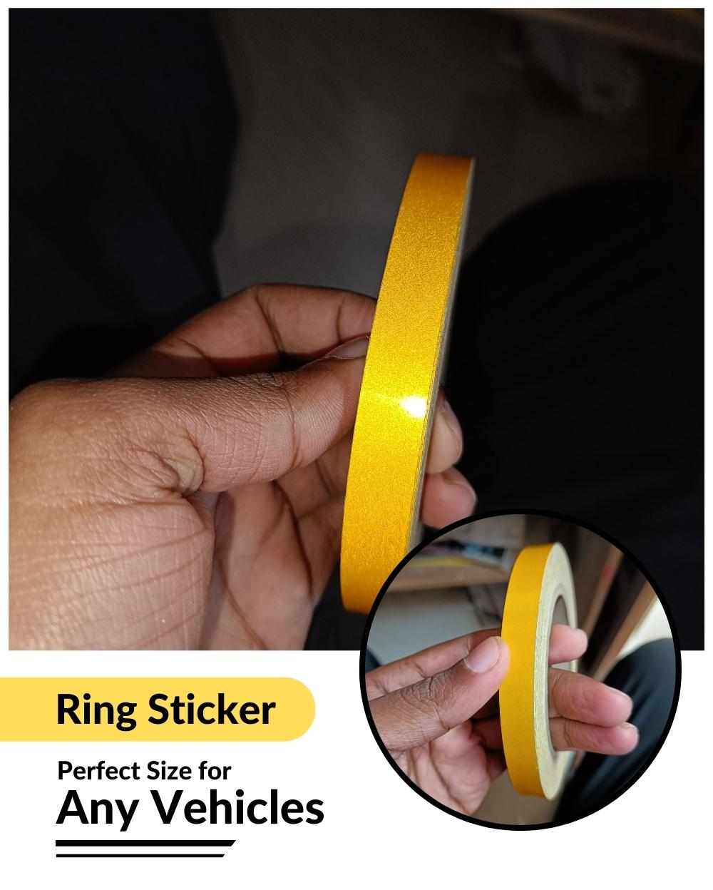 Bike Ring Creative Vinyl Radium Sticker ( Yellow Color )