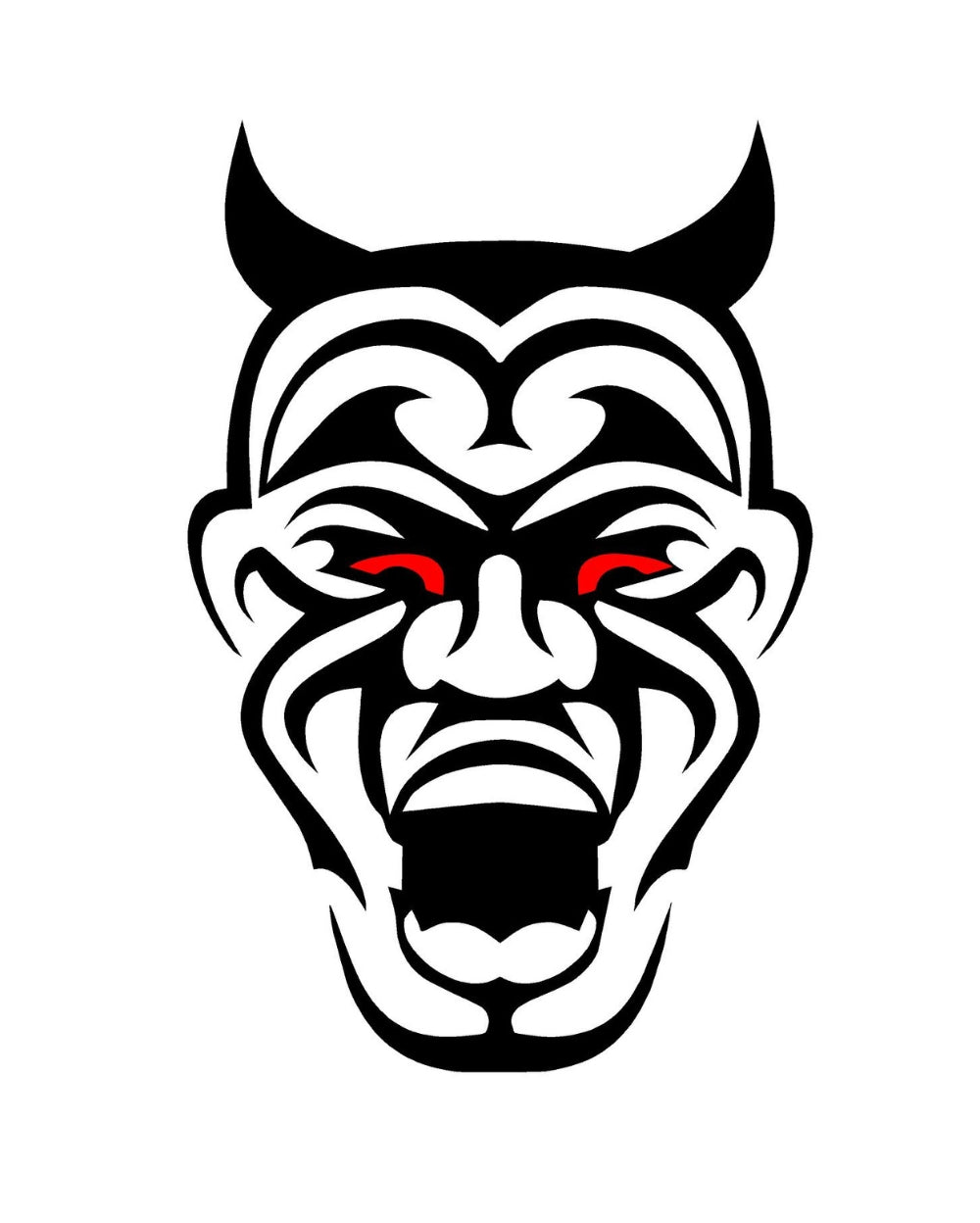 Devil face Creative Vinyl Radium Sticker