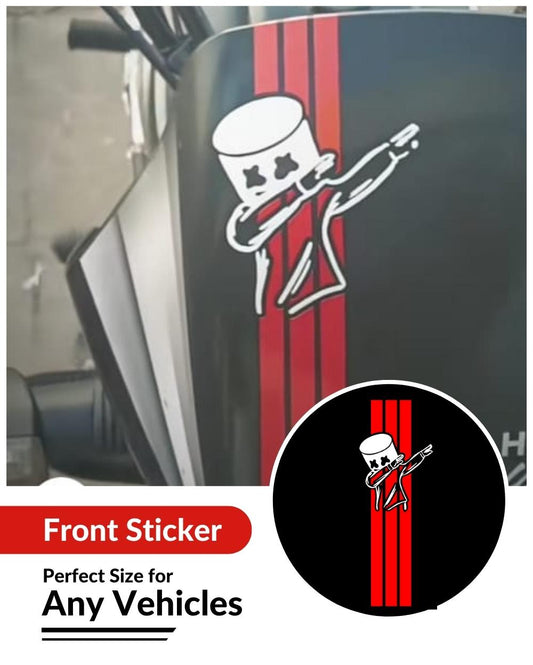 Front Creative Vinyl Radium Sticker ( Red & White Color )