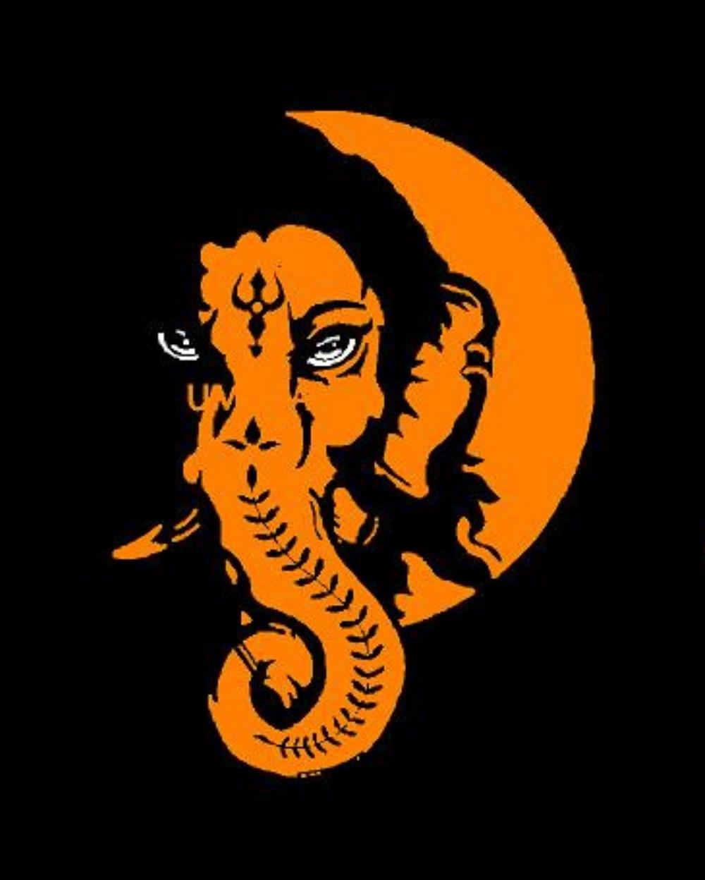 Ganesh Ji Stylish Creative Vinyl Radium Sticker / Ganapati