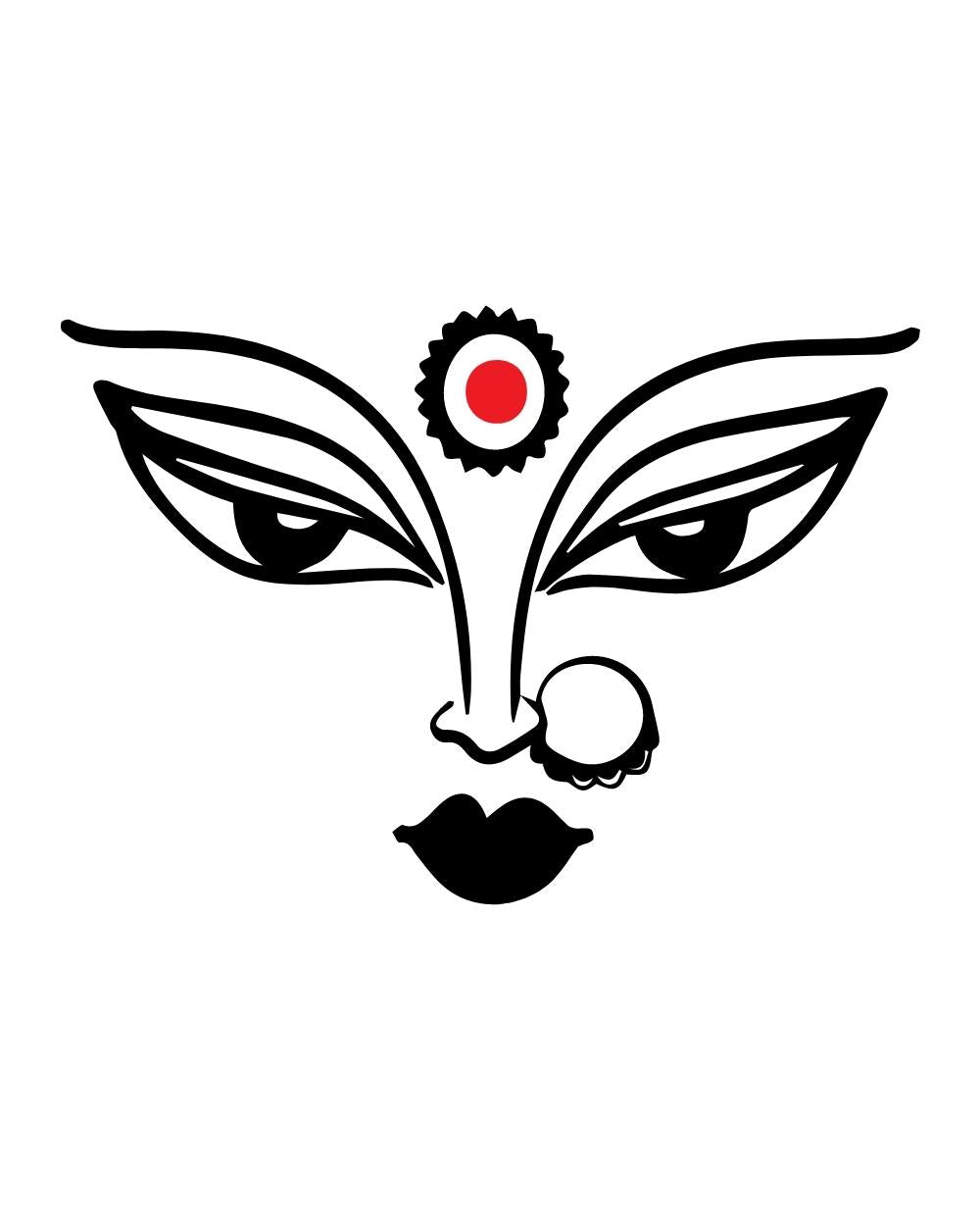 Maa Durga Stylish Creative Vinyl Radium Sticker / Mata Rani