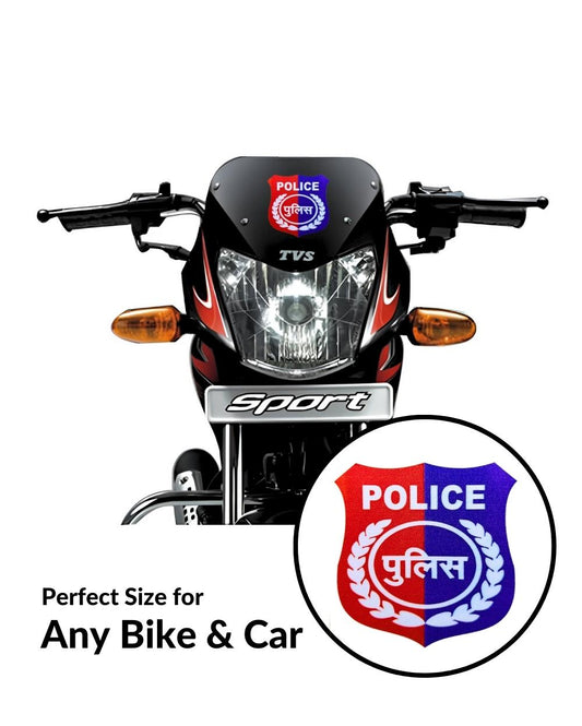 Police Logo Print Vinyl Radium Sticker / Bhole Nath