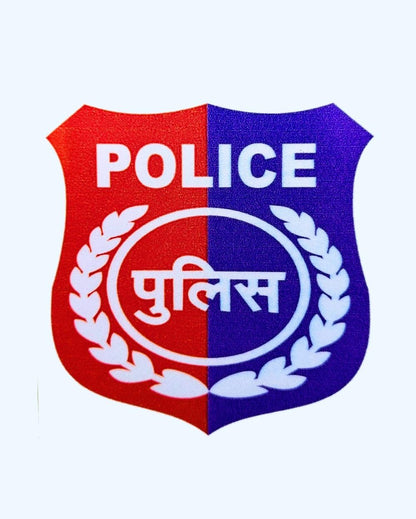 Police Logo Print Vinyl Radium Sticker / Bhole Nath